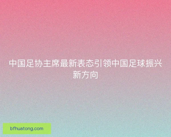 中国足协主席最新表态引领中国足球振兴新方向 中国足协主席最新表态引领中国足球振兴新方向